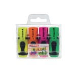 Edding Textmarker 7 Mini 4er-Set, bleu, pink, jaune, orange