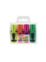 Edding Textmarker 7 Mini 4er-Set, bleu, pink, jaune, orange