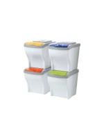 Edi Baur Système de tri des déchets Poker 4 x 20 l 80 l, Multicolore