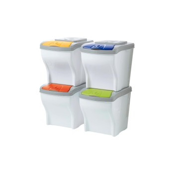 Edi Baur Système de tri des déchets Poker 4 x 20 l 80 l, Multicolore Edi Baur Système de tri des déchets Poker 4 x 20 l 80 l, Multicolore