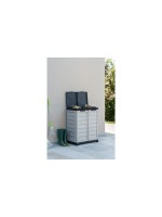 Edi Baur Abfallbehälter-Box, Kunststoff beige,76x46x89 cm,2 Fächer,100l