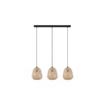 EGLO Leuchten Lampe suspendue DEMBLEBY 3x E27, Noir/Nature