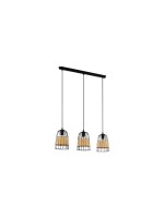 EGLO Leuchten Lampe suspendue ANWICK 3x E27, Noir/Nature