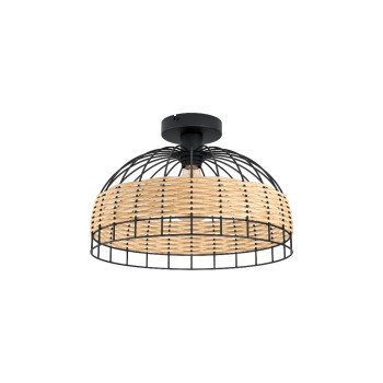 EGLO ANWICK Deckenleuchte schwarz/natur, exkl. 1x E27 60W