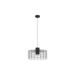 EGLO Leuchten Lampe suspendue MILLIGAN 1x E27 Noir/Blanc