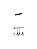 EGLO Leuchten Lampe suspendue TOWNSHEND 5 noir exkl. E27 4x60W