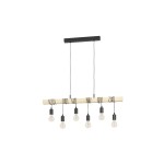 EGLO Leuchten Lampe suspendue TOWNSHEND noir, marron exkl. E27 6x60W