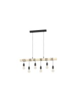 EGLO Leuchten Lampe suspendue TOWNSHEND noir, marron exkl. E27 6x60W