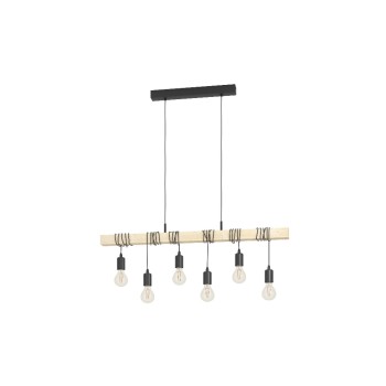 EGLO Pendelleuchte TOWNSHEND black , braun, exkl. E27 6x60W EGLO Pendelleuchte TOWNSHEND black , braun, exkl. E27 6x60W