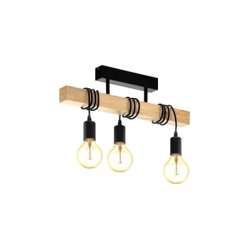EGLO Leuchten Plafonnier TOWNSHEND 3x E27 Noir