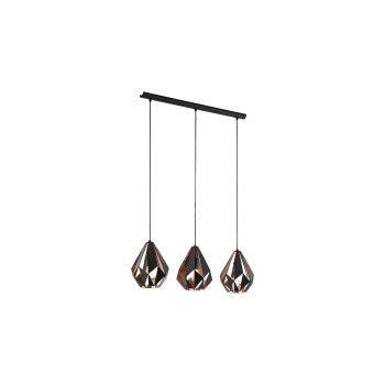 EGLO CARLTON 1 Hängel. schwarz, kupfer, Trend & Vintage / exkl. 3x E27 60W