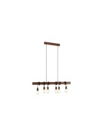 EGLO TOWNSHEND 4 Hängeleuchte antik-braun, Trend & Vintage / exkl. 6x E27 60W