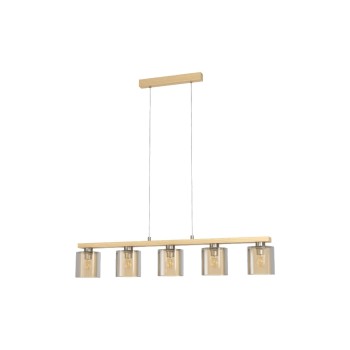 EGLO CASTRALVO 5 Hängeleuchte braun, amber, EGLO / exkl. 5x E27 28W