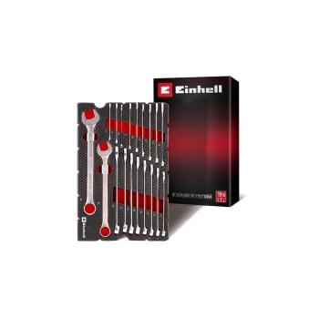 Einhell Insert E-Case Jeu de clés à anneau à fourche, 19 pièces,