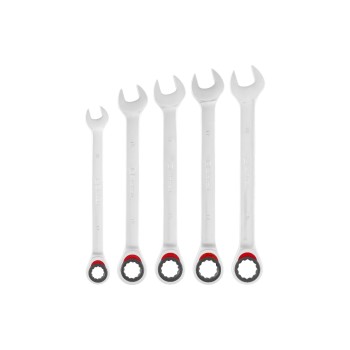 Einhell Jeu de clés à fourche, à anneau et à cliquet Jeu de 5 pièces, 10-19 mm