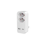 Elbro Fiche de branchement 2x T13, USB-A, USB-C avec protection de l'enfance, blanc