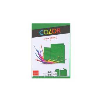 ELCO Carte double avec enveloppe Color A6/C6 Vert, 20 pièces
