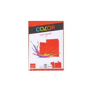 ELCO Carte double avec enveloppe Color A6/C6 Rouge, 20 pièces