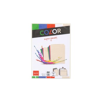 ELCO Carte double avec enveloppe Color A6/C6 Multicolore, 20 pièces
