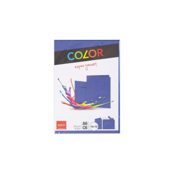 ELCO Carte double avec enveloppe Color A6/C6 Bleu, 20 Pièce/s