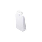 Elco Papiertasche mit Flachhenkel, 50 Stk, 18 x 6 x 26 cm, Papier 90 g/m², weiss FSC