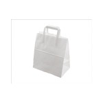 Elco Papiertasche mit Flachhenkel, 50 Stk, 26 x 16 x 29 cm, Papier 90 g/m², weiss FSC