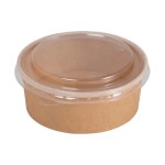 ELCO Salatschale with Deckel, 480ml,50 Stück, rund, aus Karton, Braun