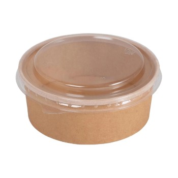 ELCO Salatschale mit Deckel, 480ml,50 Stück, rund, aus Karton, Braun ELCO Salatschale mit Deckel, 480ml,50 Stück, rund, aus Karton, Braun