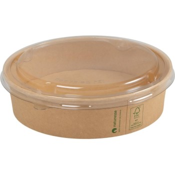 ELCO Salatschale mit Deckel, 840ml,50 Stück, rund, aus Karton, Braun ELCO Salatschale mit Deckel, 840ml,50 Stück, rund, aus Karton, Braun