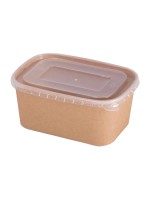 ELCO Salatschale mit Deckel, 750ml,50 Stück, aus Karton, Braun