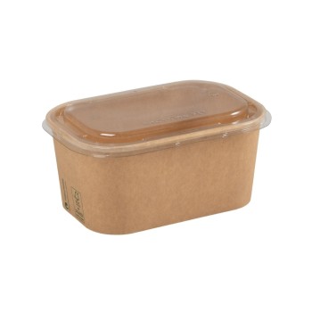 ELCO Salatschale with Deckel, 1000ml,50Stück, aus Karton, Braun