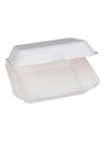 ELCO Food Box , 23.5x19.5x7.5 cm,50 Stück, gross aus Zuckerrohr, Weiss