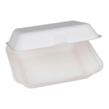 ELCO Food Box , 23.5x19.5x7.5 cm,50 Stück, gross aus Zuckerrohr, white