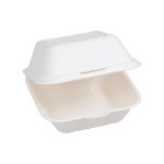 ELCO Burger Box, 13.5x13.5x7.8cm, 50 Stück, gross aus Zuckerrohr, Weiss