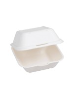 ELCO Burger Box, 13.5x13.5x7.8cm, 50 Stück, gross aus Zuckerrohr, Weiss