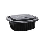 ELCO Menuschale, 375ml, 50 Stück, with Deckel, black , PP