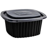 ELCO Menuschale, 500ml, 50 Stück, mit Deckel, Schwarz, PP