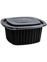 ELCO Menuschale, 500ml, 50 Stück, mit Deckel, Schwarz, PP