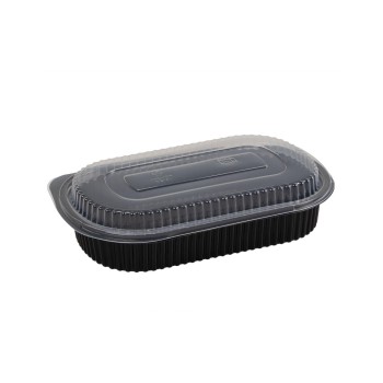 ELCO Menuschale, 900ml, 50 Stück, with Deckel, black , PP