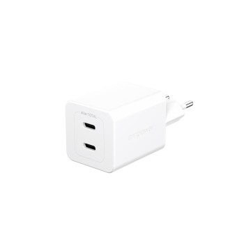 emPower by PanzerGlass Chargeur mural USB Turbo 45 W incl. 2 x USB-C Argent Blanc