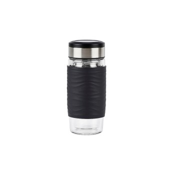 Emsa Tea2go Glas-Teebecher black , doppelwandiges Glas, Tee-Sieb, 100% dicht Emsa Tea2go Glas-Teebecher black , doppelwandiges Glas, Tee-Sieb, 100% dicht