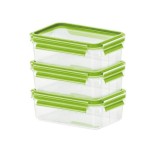 Emsa Food storage container, set of 3 pieces, green, 0.55 liter