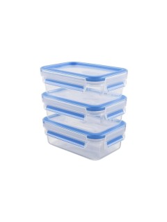 Emsa Boite alimentaire pour conserver, set de 3 pièces, bleu, 0.55 litre