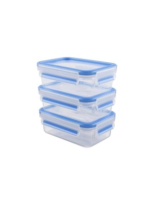 Emsa Frischhaltedosen 3er Set, Fassungsvermögen 0.55 Liter, blue