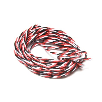 Servokabel verdrillt, Futaba 5m, weiss-rot-schwarz Servokabel verdrillt, Futaba 5m, weiss-rot-schwarz