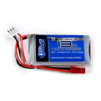 EP BluePower LiPo-Akku 7.4V 450mAh 30C, 8.8x31x52mm 29g EP BluePower LiPo-Akku 7.4V 450mAh 30C, 8.8x31x52mm 29g