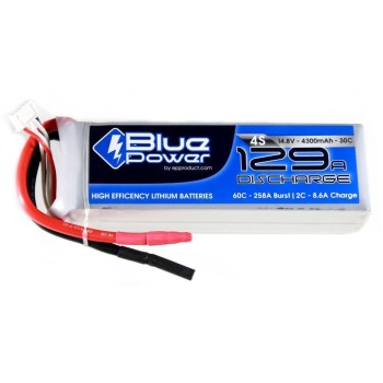 EP BluePower LiPo-accu 14.8V 4300mAh 30C, 33.6x45x134mm 421g EP BluePower LiPo-accu 14.8V 4300mAh 30C, 33.6x45x134mm 421g