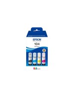 Tinte Epson ECOTANK 104 C13T00P640, 4er-Pack Schwarz, Gelb, Cyan, Magenta