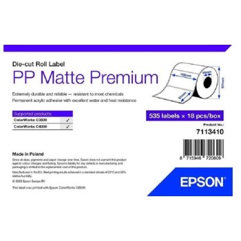 Epson C3400/C3500: PP Matte Label, Premium 102x51 ,535 Labels / Roll Epson C3400/C3500: PP Matte Label, Premium 102x51 ,535 Labels / Roll