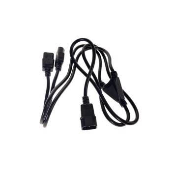 Verlängerungs-Netzcable 230V: 1.6 Meter, Kaltgerätestecker, black, Y-cable Verlängerungs-Netzcable 230V: 1.6 Meter, Kaltgerätestecker, black, Y-cable